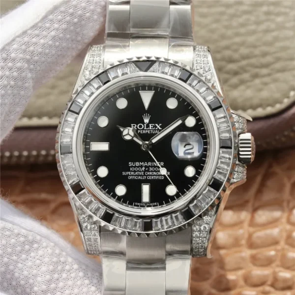 SUBMARINER SILVER BLACK DIAMOND 40MM 116759 SANR-74769Bril - 图片 2