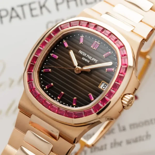 Patek Philippe Nautilus Rose Gold Brown Ruby Dial 40mm Ruby Bezel 5723/112R-001 - BRAND NEW - 图片 3