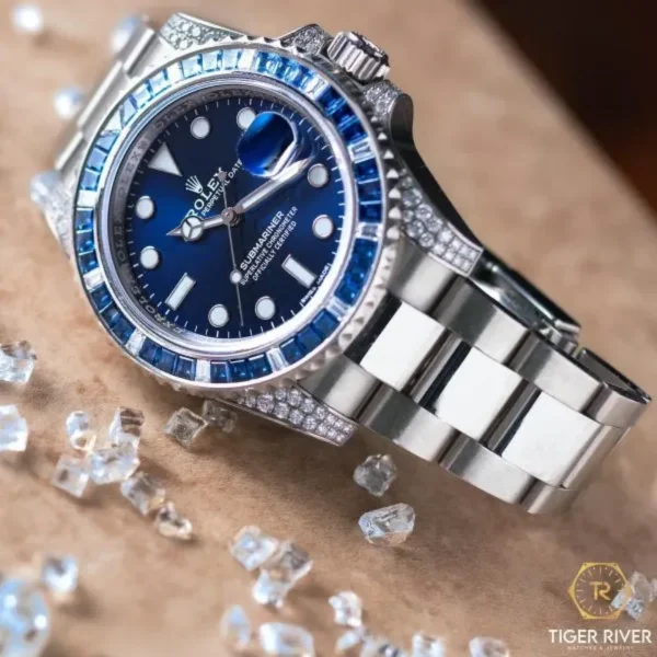 Rolex Submariner Date 116659 SABR 18k White Gold Diamonds Sapphires UNWORN - 图片 2