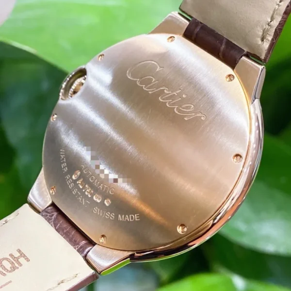 BALLON BLEU DE CARTIER WATCH 40 mm, automatic movement, 18K Rose gold, leather - 图片 6