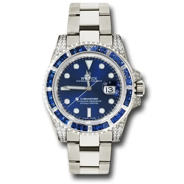Rolex Submariner Date 116659 SABR 18k White Gold Diamonds Sapphires UNWORN