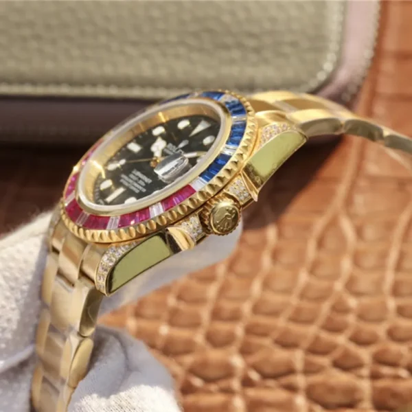 SUBMARINER GOLDEN BLUE / RED DIAMOND BLACK DIAL 40MM - 图片 9