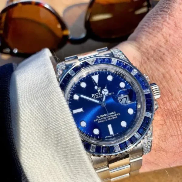 Rolex Submariner Date 116659 SABR 18k White Gold Diamonds Sapphires UNWORN - 图片 3