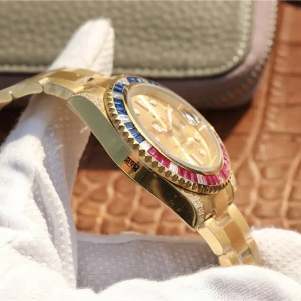 SUBMARINER GOLDEN BLUE / RED DIAMOND GOLD DIAL 40MM - 图片 8