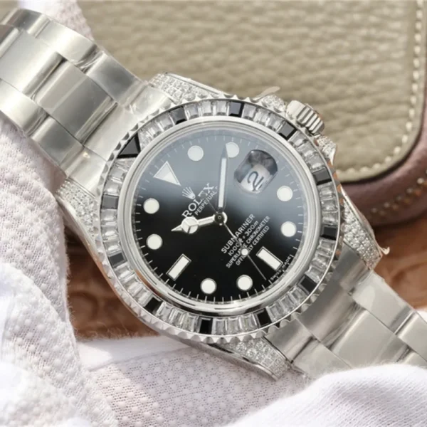 SUBMARINER SILVER BLACK DIAMOND 40MM 116759 SANR-74769Bril - 图片 3
