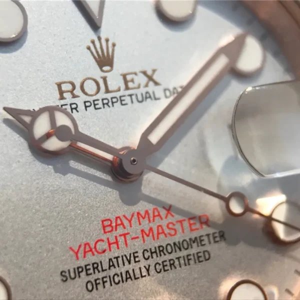 YACHT MASTER 1 BAYMAX ROSE GOLD MIX WHITE RUBBER STRAP 40MM 116655-Oysterflex Bracelet white - 图片 7