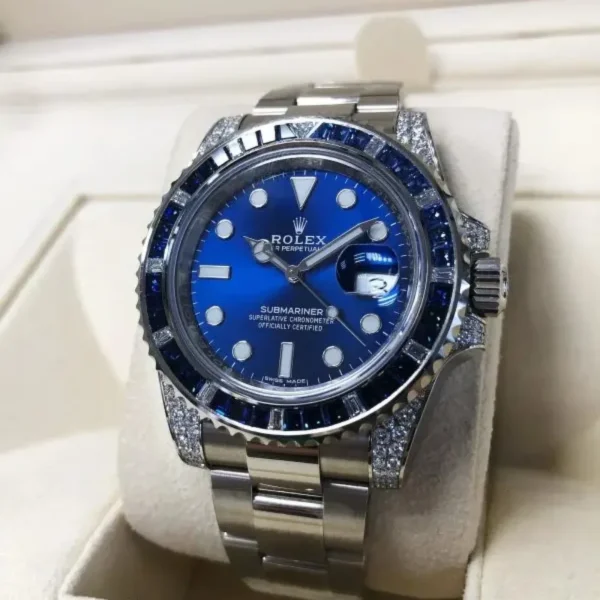 Rolex Submariner Date 116659 SABR 18k White Gold Diamonds Sapphires UNWORN - 图片 4