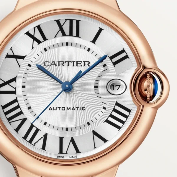 BALLON BLEU DE CARTIER WATCH 40 mm, automatic movement, 18K Rose gold, leather - 图片 3