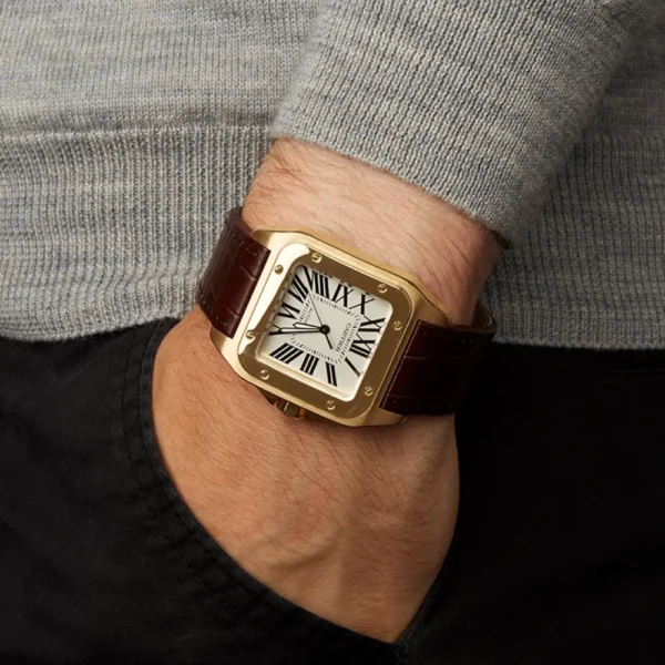 CARTIER santos 18kt Yellow Gold Men's WatchItem -W20071Y1 - 图片 4