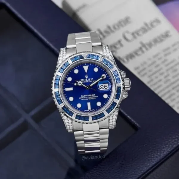 Rolex Submariner Date 116659 SABR 18k White Gold Diamonds Sapphires UNWORN - 图片 6